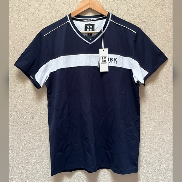 SOBK Men's V Neck Shirt Navy Blue Color Size- Large - Picture 1 of 7
